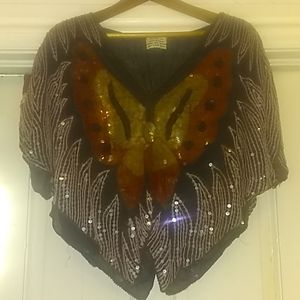 Butterfly Sequins top